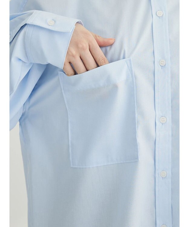 Green Parks イージーケア　ゆったりシャツ Sax