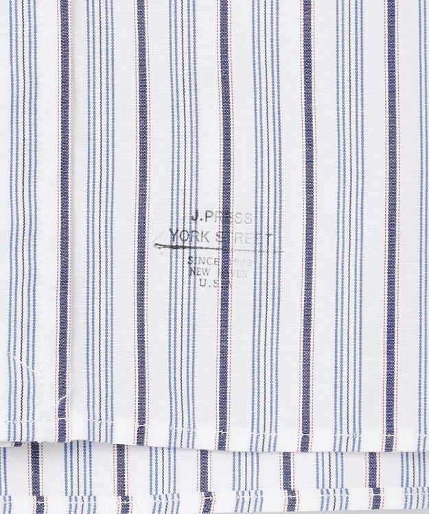 J.PRESS YORK STREET 【UNISEX】バンドカラー　ストライプシャツ ホワイト系1