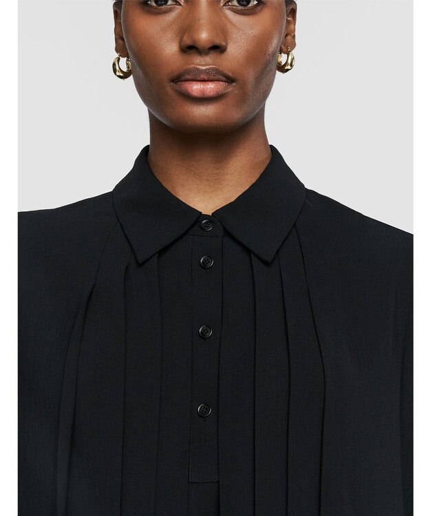 JOSEPH エアリープリッセ　ブラウス Black