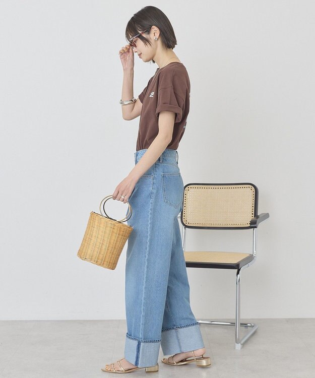 AMERICAN HOLIC サガラ刺繍Ｔシャツ Brown