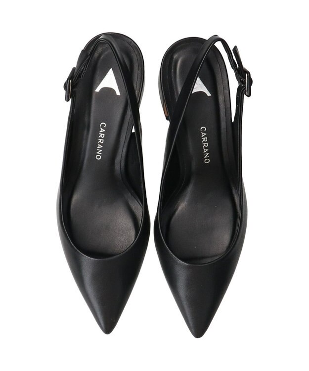 INTER-CHAUSSURES 【CARRANO】ポインテッドバックストラップパンプス ブラック