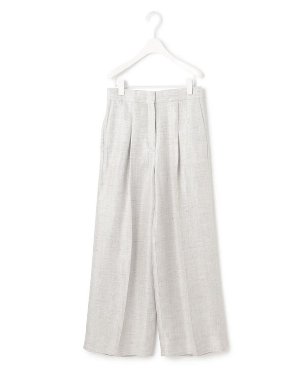 ICB 【日本製】トリアセリネンシャイニーツイル ワイドパンツ ライトグレー系