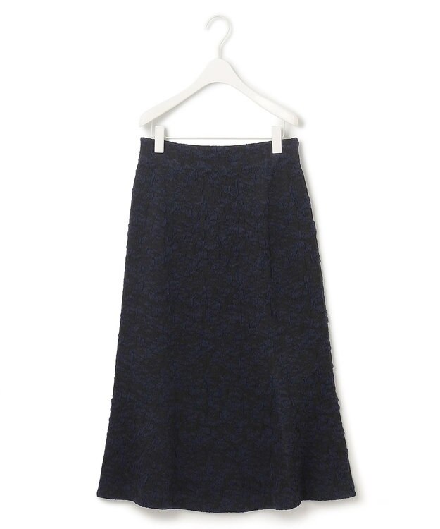 ICB 【洗える】 PEハイゲージJQ ニットスカート ブラック×ネイビー系