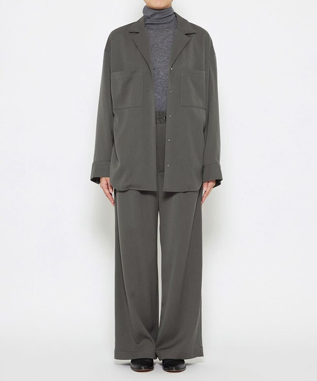 uncrave 【洗える】ギャバジン ドロストパンツ（uncrave WHITE） スレート