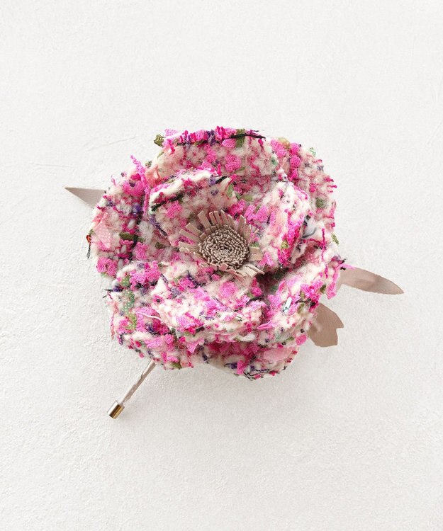 TOCCA 【アップサイクルコサージュ付き・美香＆Lovécoコラボ・数量限定・A4サイズ対応】FLOWER IN HEART BAG バッグ ピンク×アネモネ