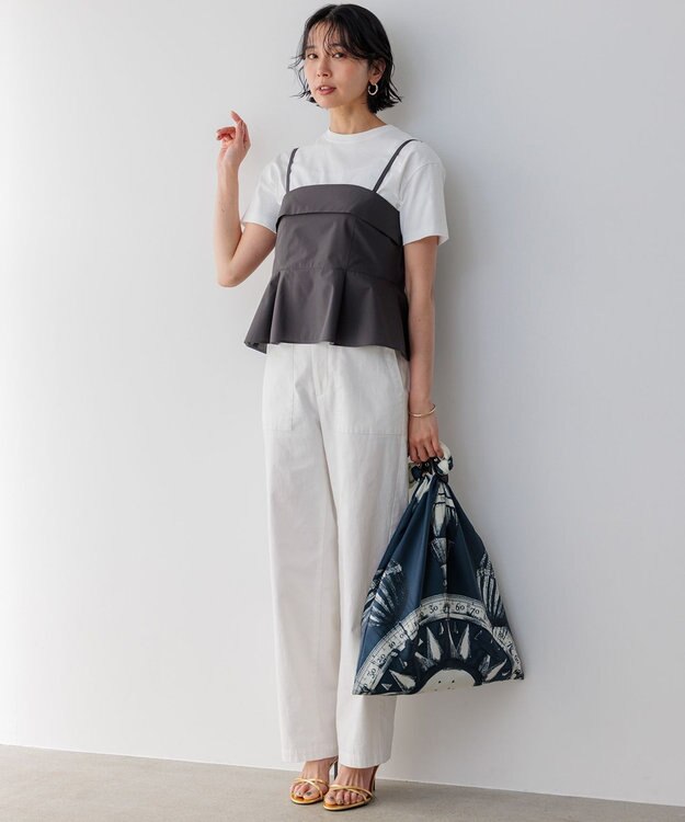 23区 S 【Oggi4月号掲載/洗える】スラブツイルストレッチ ベイカー パンツ ホワイト系