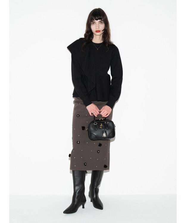 Te chichi ビジューデザインナロースカート《2025winter catalog item》 モカ