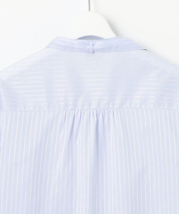 J.PRESS LADIES L 【洗える】RITZ ドビーストライプ ボウタイ ブラウス サックスブルー系1