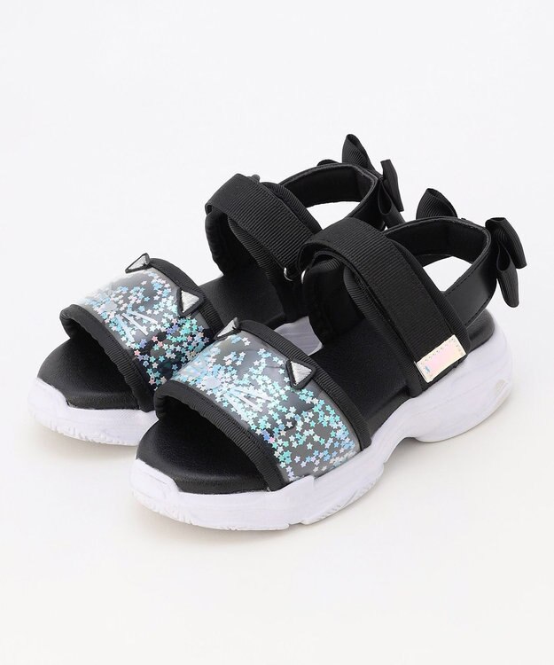 ANY KIDS シャラシャラ厚底ニャンダル ブラック