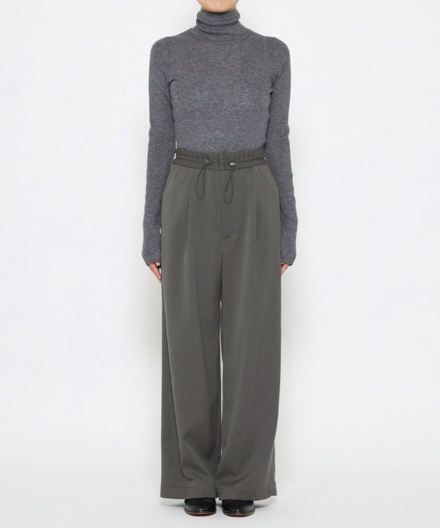 uncrave 【洗える】ギャバジン ドロストパンツ（uncrave WHITE） スレート