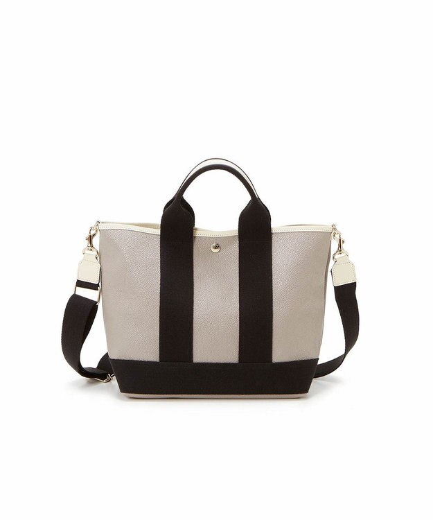 TOPKAPI 【Breath TOPKAPI】スコッチグレイン ネオレザー トート バッグ ショルダー付き M グレージュ