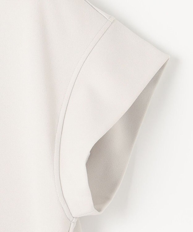 組曲 S 【吸湿・冷感・UVケア】ジョーゼットジャージーバックフリル Tブラウス ライトグレー系