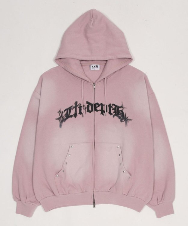 WEGO 【ユニセックス着用ITEM】グラフィックZIPパーカー ピンク