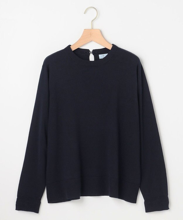 組曲 【WEB限定】レースフリルスタンド ニット ネイビー系