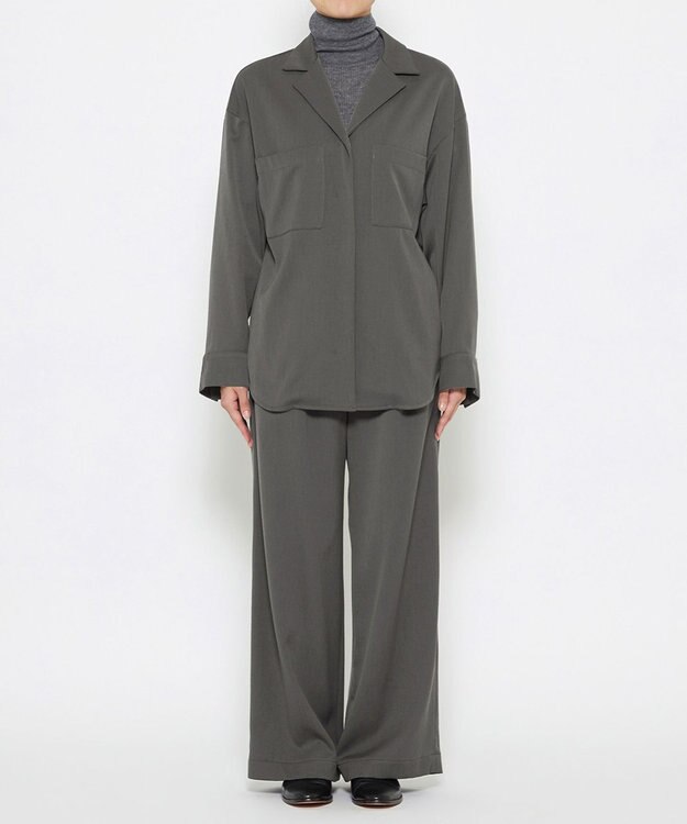 uncrave 【洗える】ギャバジン ドロストパンツ（uncrave WHITE） スレート