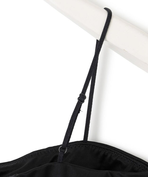 ICB L 【接触冷感・UVケア・速乾・洗える】カップ付きサテンキャミソール ブラック系