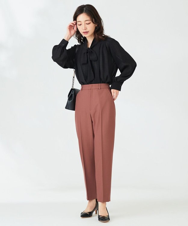 ANY SIS 【美人百花11月号掲載】シャドーチェックボウタイ ブラウス ブラック