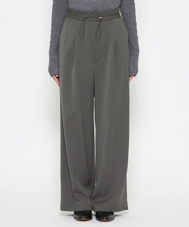 uncrave 【洗える】ギャバジン ドロストパンツ（uncrave WHITE） スレート