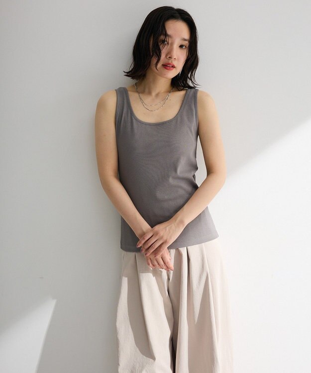 Green Parks 機能付テレコリブタンクトップ Gray