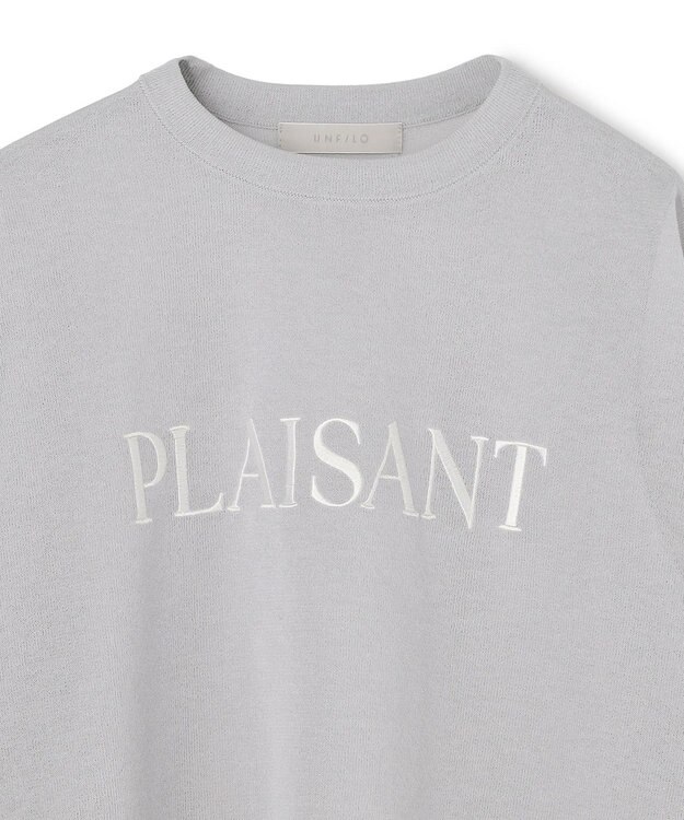 UNFILO シアーフォルムニット クルーネック グレーロゴ