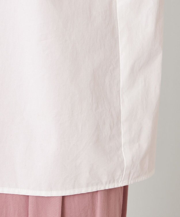 NAVE 【Nave・洗える】タイプライタークロス ギャザーブラウス ホワイト系