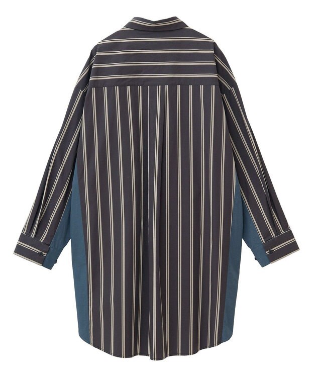 YECCA VECCA 2way袖デザインロングシャツ Stripe Black