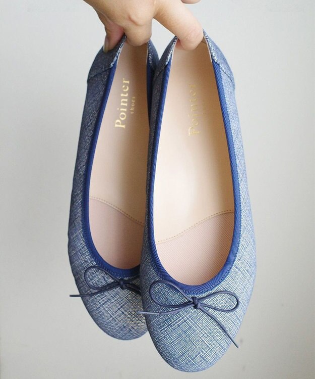 Pointer 日本製 本革バレエシューズ デニム