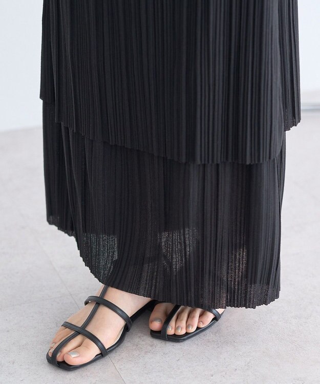 earth music&ecology プリーツレイヤードライクスカート Black