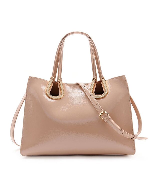 MioFIRANO ホースシューエナメルハンドバッグ 2WAY　FIRANO フィラノ BEIGE