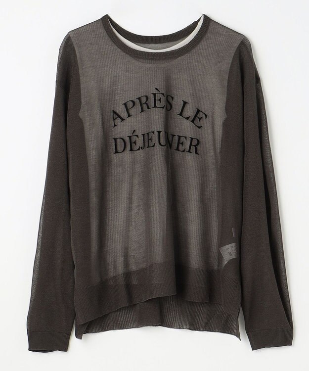 ANY L 【2SET】シアーロゴニット×タンクトップセット スレート