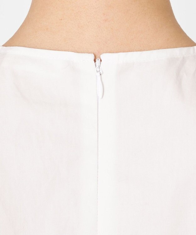 NAVE 【Nave・洗える】タイプライタークロス ギャザーブラウス ホワイト系