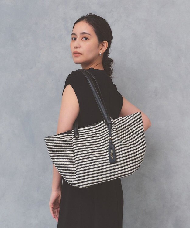 TOPKAPI 【TREASURE TOPKAPI】ロングハンドル タック カゴバッグ ブラック