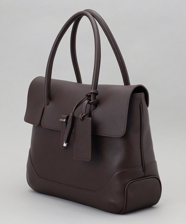 GOTAIRIKU 別注/日本製【PELLE MORBIDA×GOTAIRIKU】レザー フラップトートバッグ ダークブラウン系