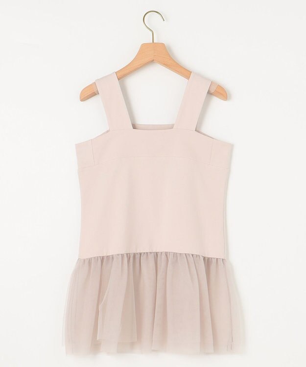 組曲 チュールレイヤード タンク ライトグレー系