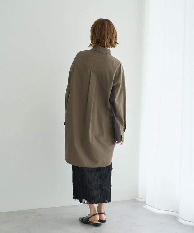YECCA VECCA 2way袖デザインロングシャツ Khaki