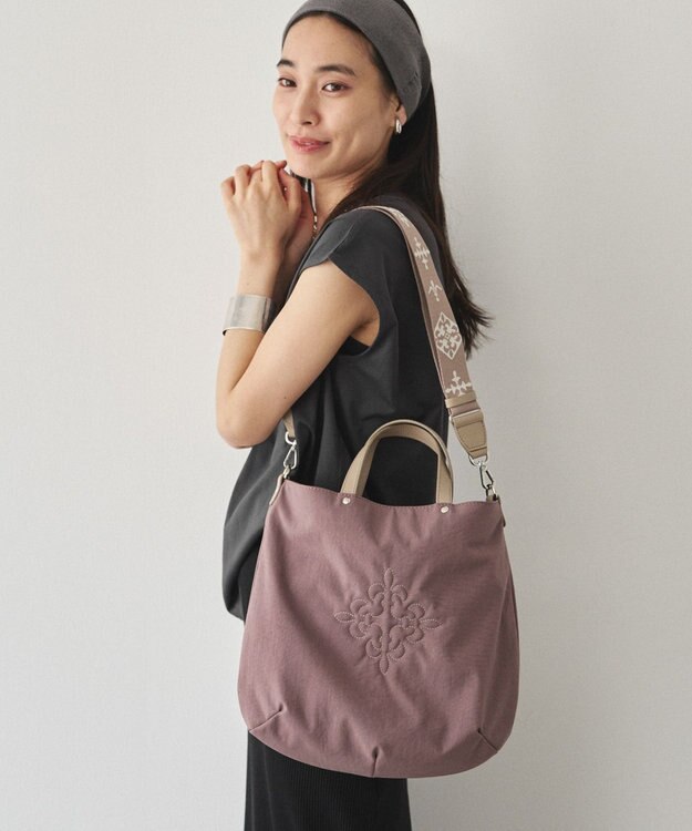 russet 《トートバッグ人気NO.1モデル》スリム2WAYトートバッグ <ナイロン>(CE-1404-WEB) Plum