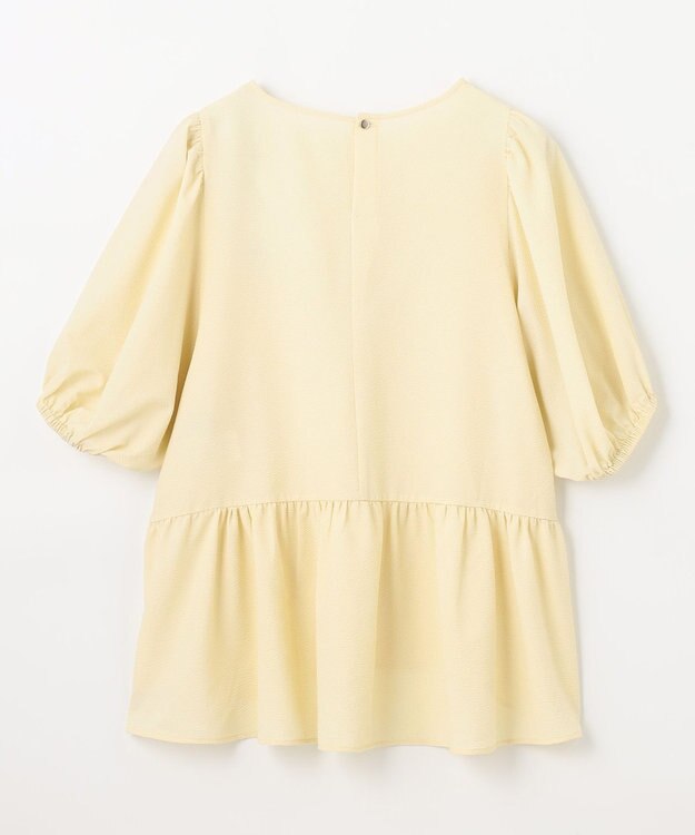 ANY サッカーギャザーバックペプラムブラウス イエロー