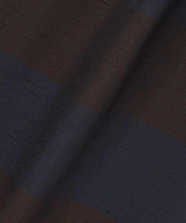 自由区 L 【カタログ掲載・洗える】スラブシャンタン スカート ネイビー×ブラウン