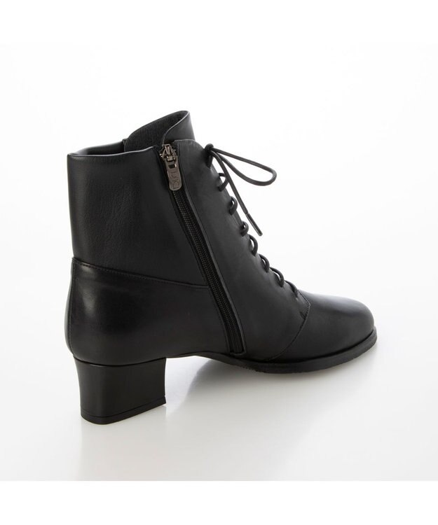 MODE ET JACOMO <D'ICI>チャンキーヒールレースアップショートブーツ ブラック