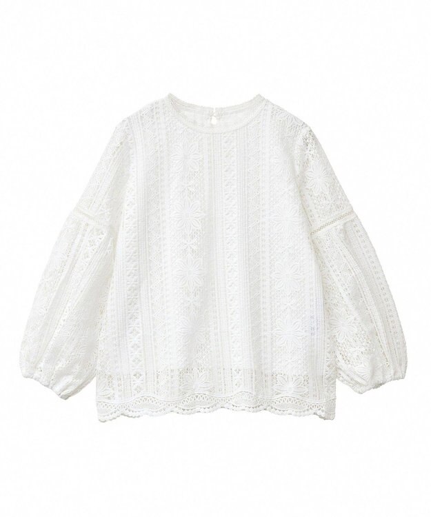 earth music&ecology レースプルオーバー Off White