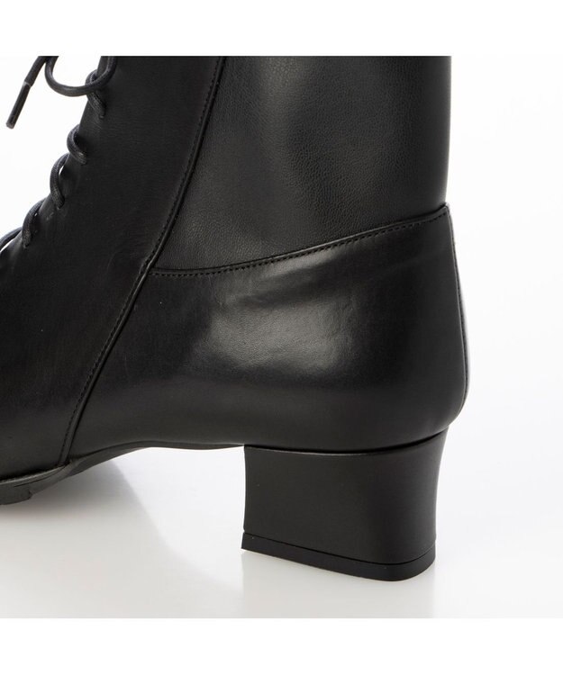 MODE ET JACOMO <D'ICI>チャンキーヒールレースアップショートブーツ ブラック