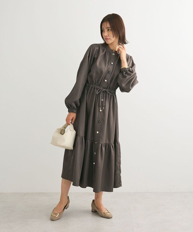 Green Parks ・ＥＬＥＮＣＡＲＥ　ＤＵＥ　イロイロ釦ワンピース Charcoal Gray