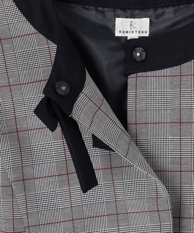 組曲 KIDS 【110-140㎝】グレンチェックジャケット＆プリーツワンピース セット ネイビー×チェック系