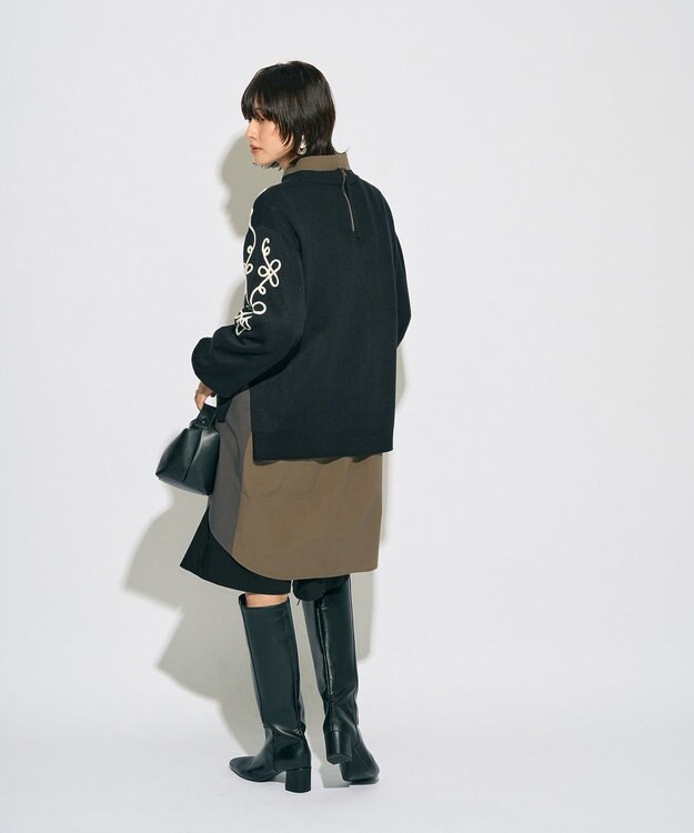 YECCA VECCA 【archive】コード刺繍ニット Black