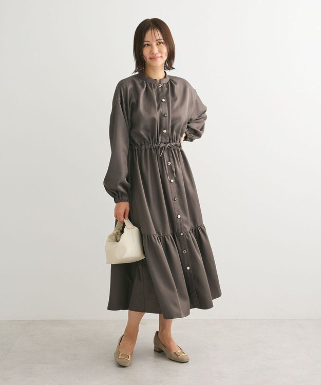 Green Parks ・ＥＬＥＮＣＡＲＥ　ＤＵＥ　イロイロ釦ワンピース Charcoal Gray