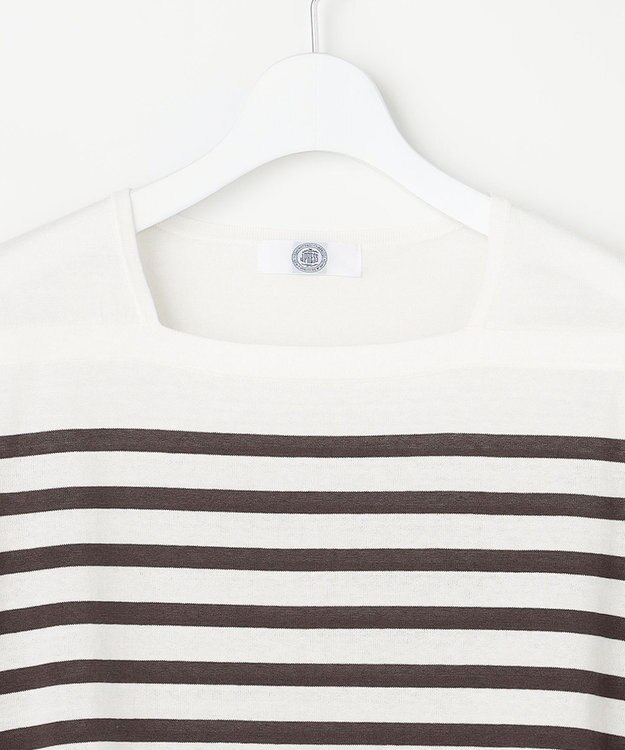 J.PRESS LADIES RELAX OVER KNIT プルオーバー オフホワイト×モカ