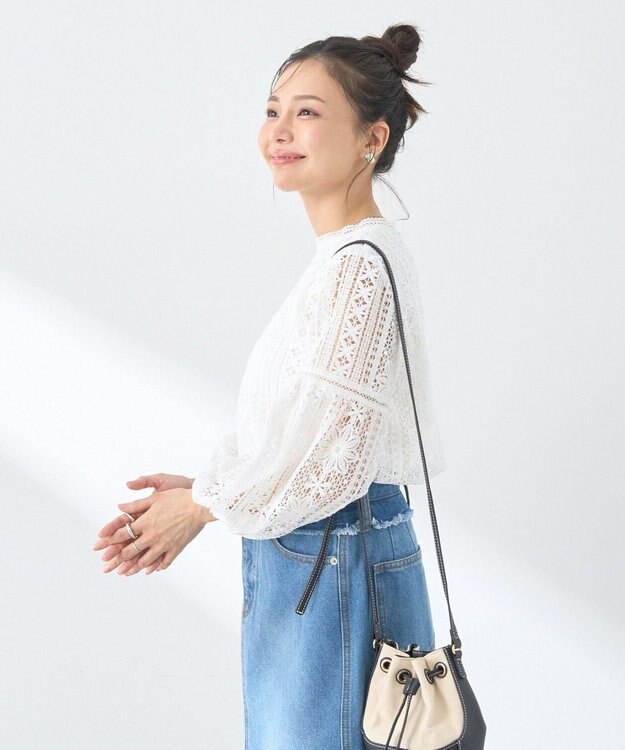 earth music&ecology レースプルオーバー Off White