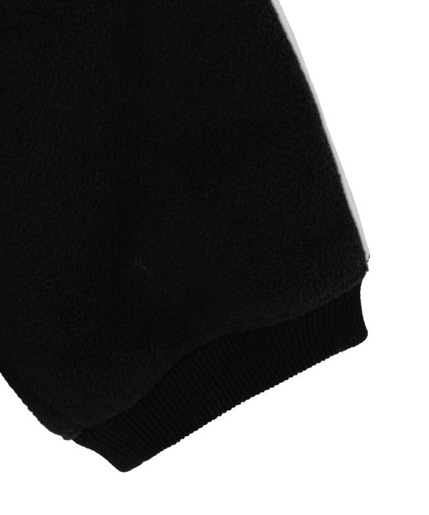 WEGO フリース　ワンポイントハーフZIPプルオーバー ブラック