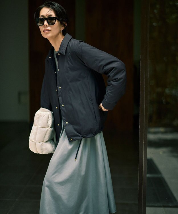 自由区 L 【カタログ掲載】ウールミラノ異素材 ワンピース グレー