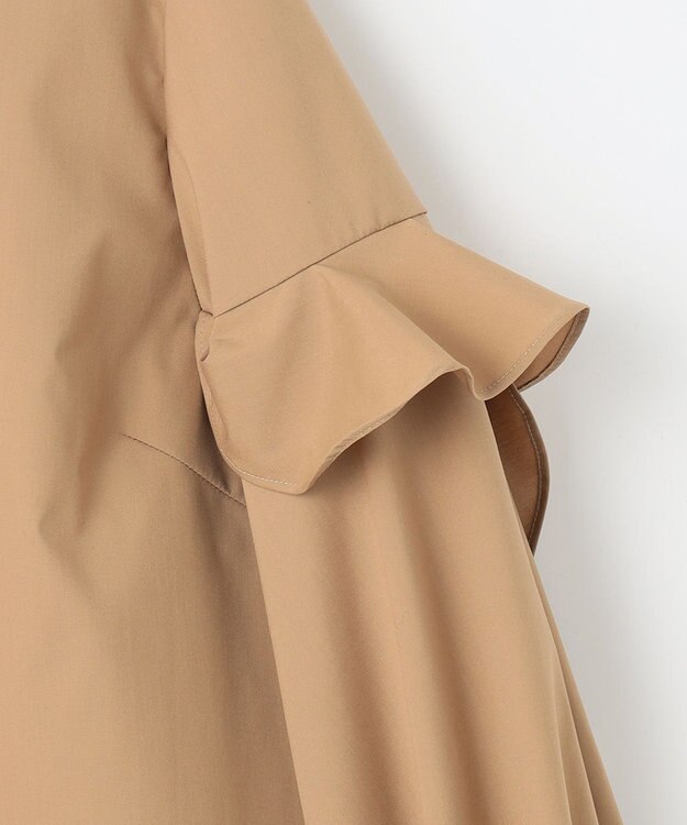 #Newans 【ANSWER for Co-Creation】フリルスリーブバンドカラーブラウス キャメル系